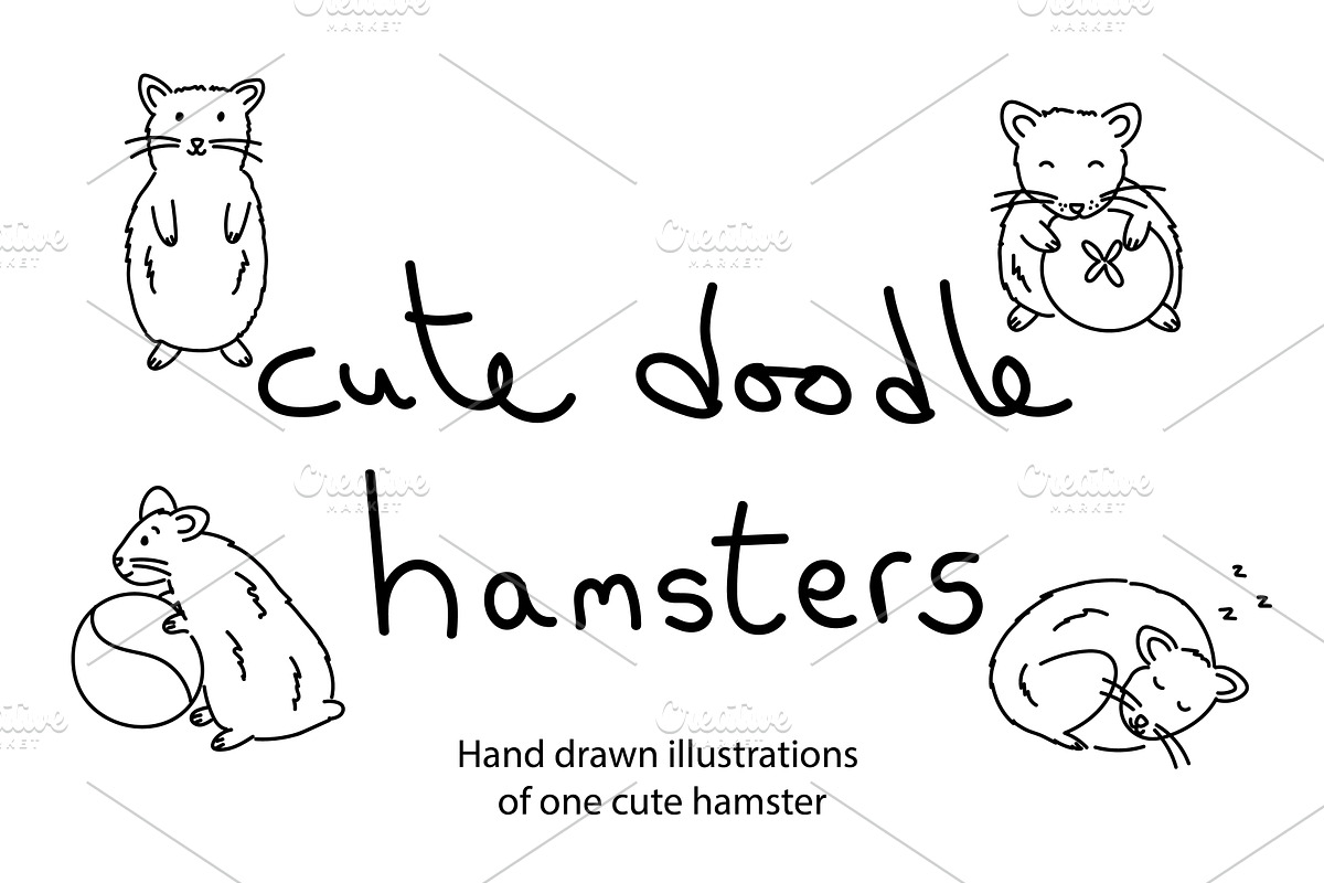 Cute Doodle Hamsters, an Illustration by Liz Pengilley Studio (Photo 1 of 4)