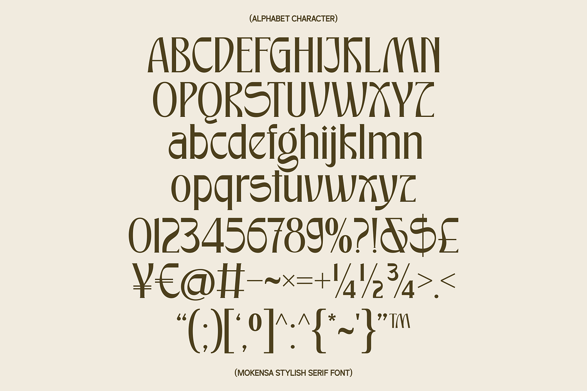 Mokensa decorative serif display, a Serif Font by BumbleGraph Studio (Photo 7 of 7)