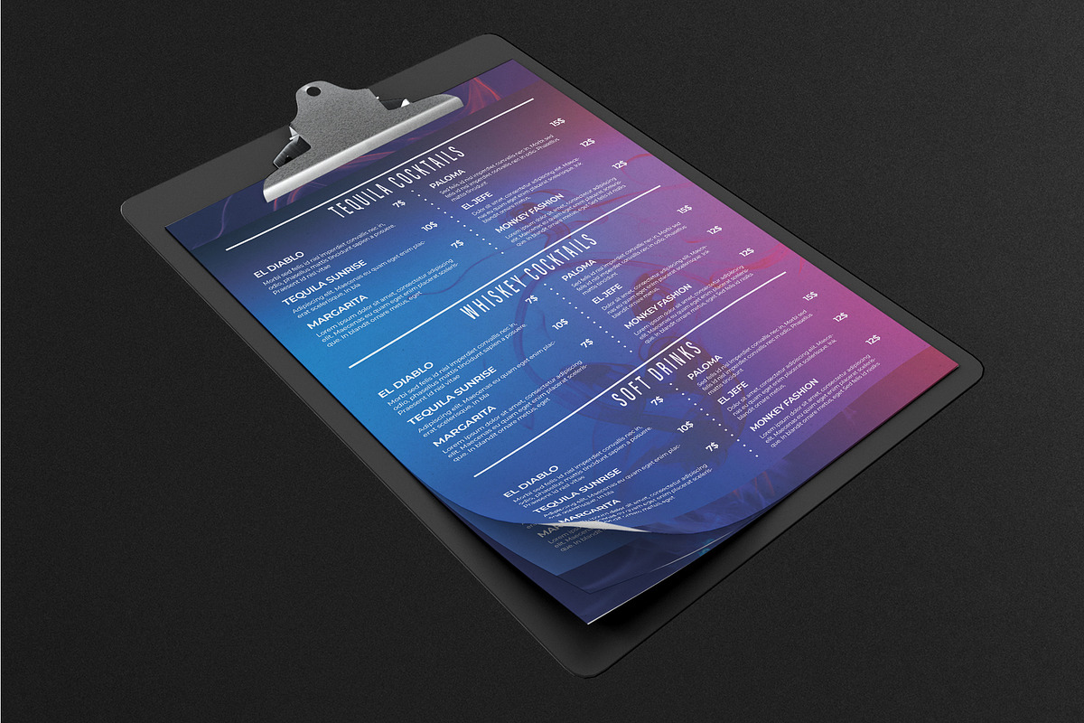 Cocktail / Drinks Menu Template, a Flyer Template by BrandPacks (Photo 5 of 5)