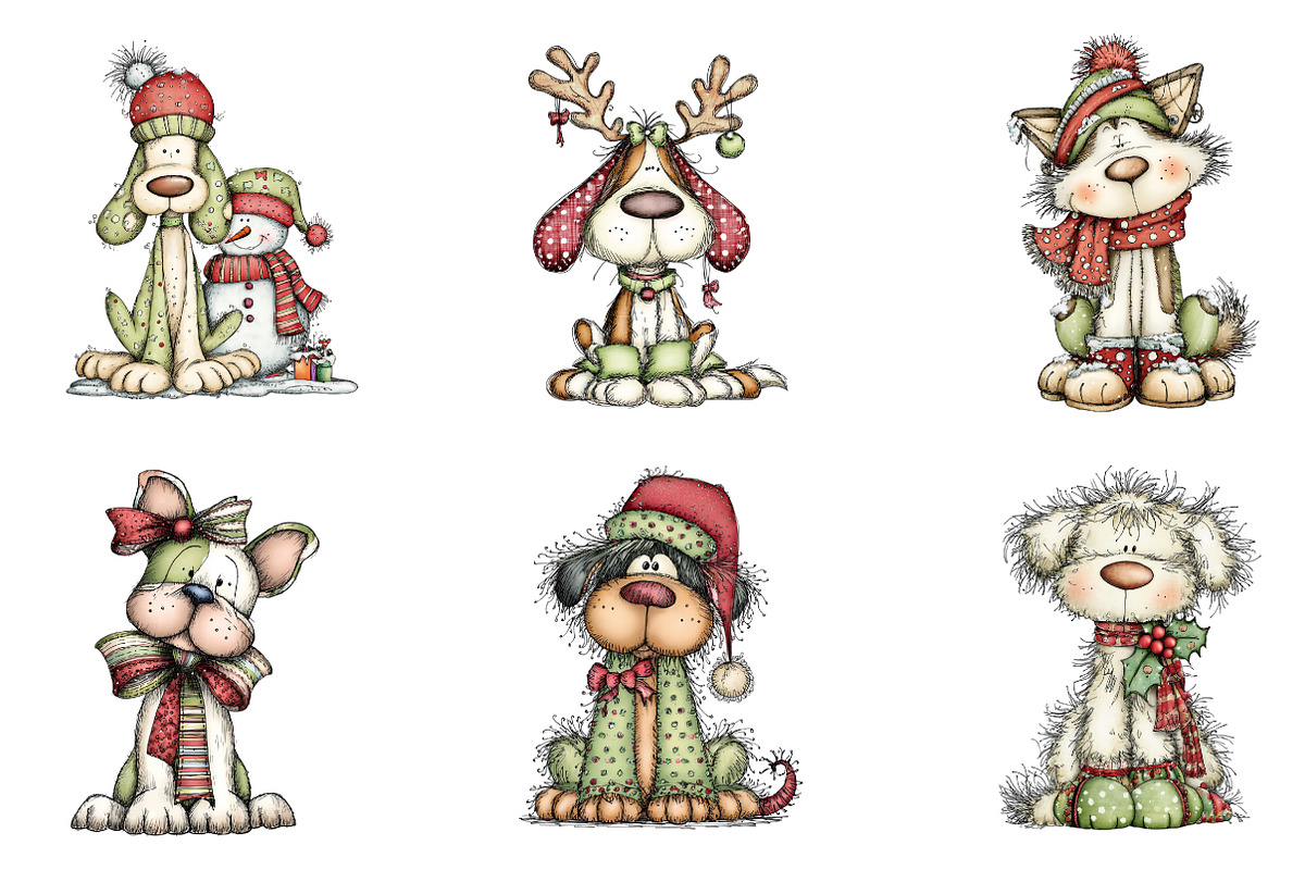Whimsical Dog Breeds Christmas Clipa, an Illustration by designcity5 (Photo 4 of 5)