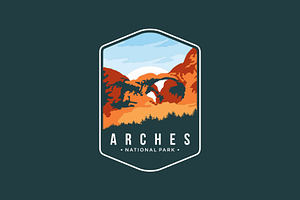 Arches National Park Emblem Logo