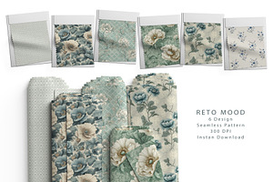 6 Seamless Pattern: Reto Mood