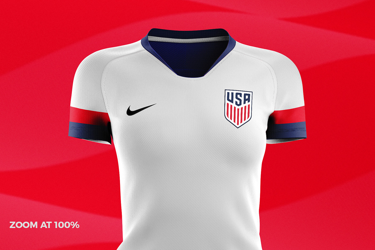 Women's Soccer Kit Mockup - Front, an Apparel Mockup by thedesignshark (Photo 4 of 12)
