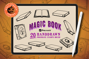 20 MagicBooks Halloween StampBrushes