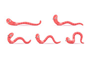 Cartoon funny worm. Animation, an Animal Illustration by Vector Tradition (Thumbnail 2 of 3)
