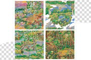 Kids Crayon Forest Seasons Seamless, a Pattern Graphic by Lucyinyourheart (Thumbnail 3 of 10)