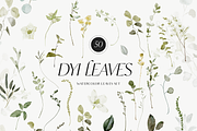 GREENERY & GOLD LEAVES watercolors, a Decorative Illustration by Grace Noboa Illustrations (Thumbnail 6 of 14)