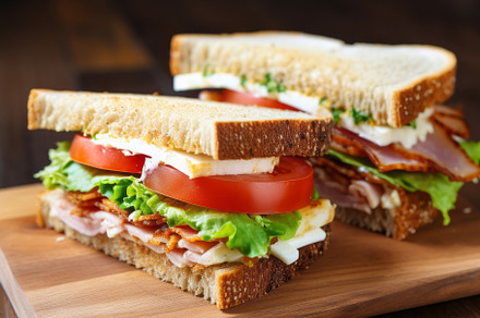 delicious homemade sandwich in rustic style, a Food & Drink Photo by Natalia Klenova's Shop