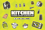 Retro Kitchen Sticker Illustration, an Object Illustration by Decoconio Design (Thumbnail 1 of 6)