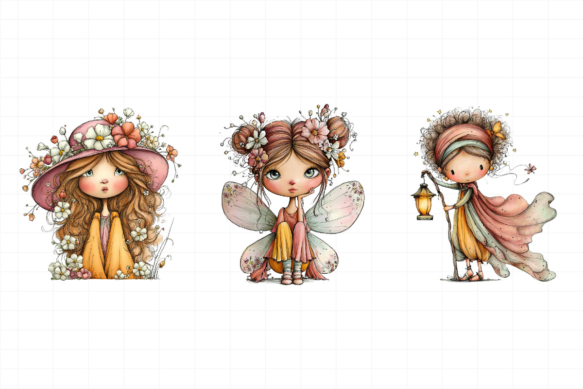 Quirky Fairy Clip Art Bundle, an Illustration by Daily.Designs (Photo 3 of 6)