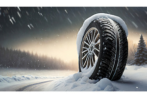 A winter tire with snow on a road, a Transportation Photo by Igor Tichonow