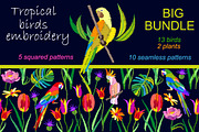 Tropical Birds. Big Embroidered Set, an Object Graphic by Svetlana Kononova (Thumbnail 2 of 3)