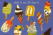 Ice Cream Cliparts & Summer Posters, a Food Illustration by Panna Limon Store (Thumbnail 3 of 9)
