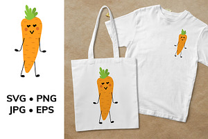 Carrot is a funny cartoon vegetable