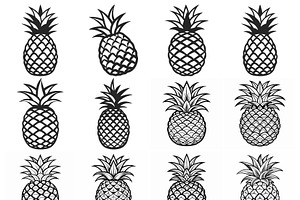 Pineapple tropical fruit vector, an Object Graphic by Billah Hub