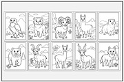 Mountain Animals Coloring Pages, an Animal Illustration by Lamia Emad (Thumbnail 2 of 5)