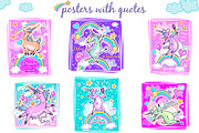 Cute Unicorns Clipart, a Pattern Graphic by ViktoriaARTprint (Thumbnail 12 of 13)