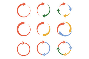Circular multicolored loading arrows, an Object Illustration by Vectorbuum