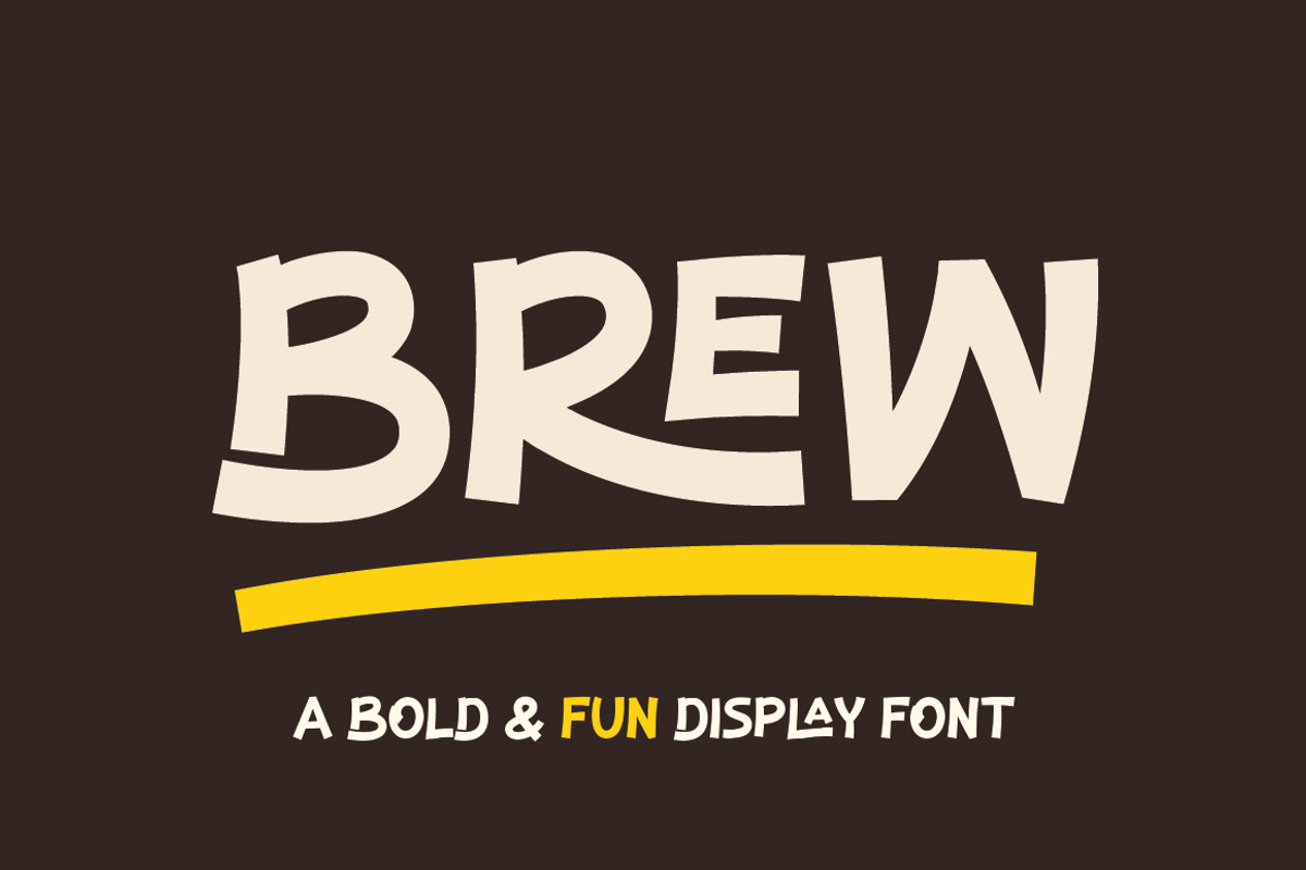 Brew – Bold & Fun Display Font, a Sans Serif Font by Typebae (Photo 1 of 8)