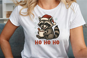 Ho Ho Ho Raccoon Png, Christmas Racc, an Illustration by Sublimation Artist (Thumbnail 3 of 9)