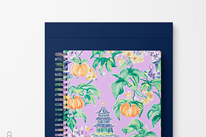 Seamless Chinoiserie Pumpkin Pattern