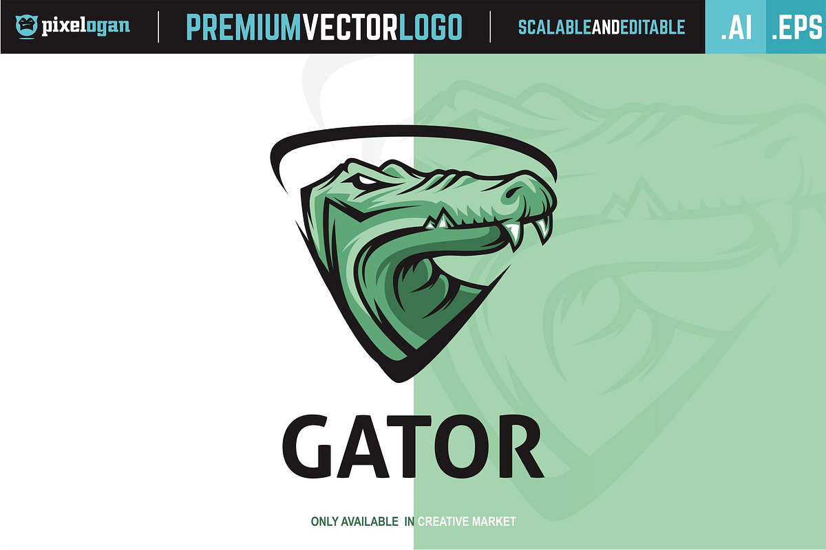 Gator Head Logo, a Branding & Logo Template by pixelogan (Photo 1 of 2)