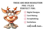 Quirky Christmas Reindeer Clipart, an Illustration by OK Design (Thumbnail 2 of 7)