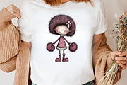 Watercolor Retro Girls Clipart, an Illustration by Canvas Craft (Thumbnail 6 of 7)