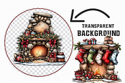 Christmas Fireplace Clipart, an Illustration by Libby Wishes (Thumbnail 6 of 9)