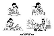 Activities mother caring her baby, a Person Illustration by Vectorlina (Thumbnail 3 of 3)