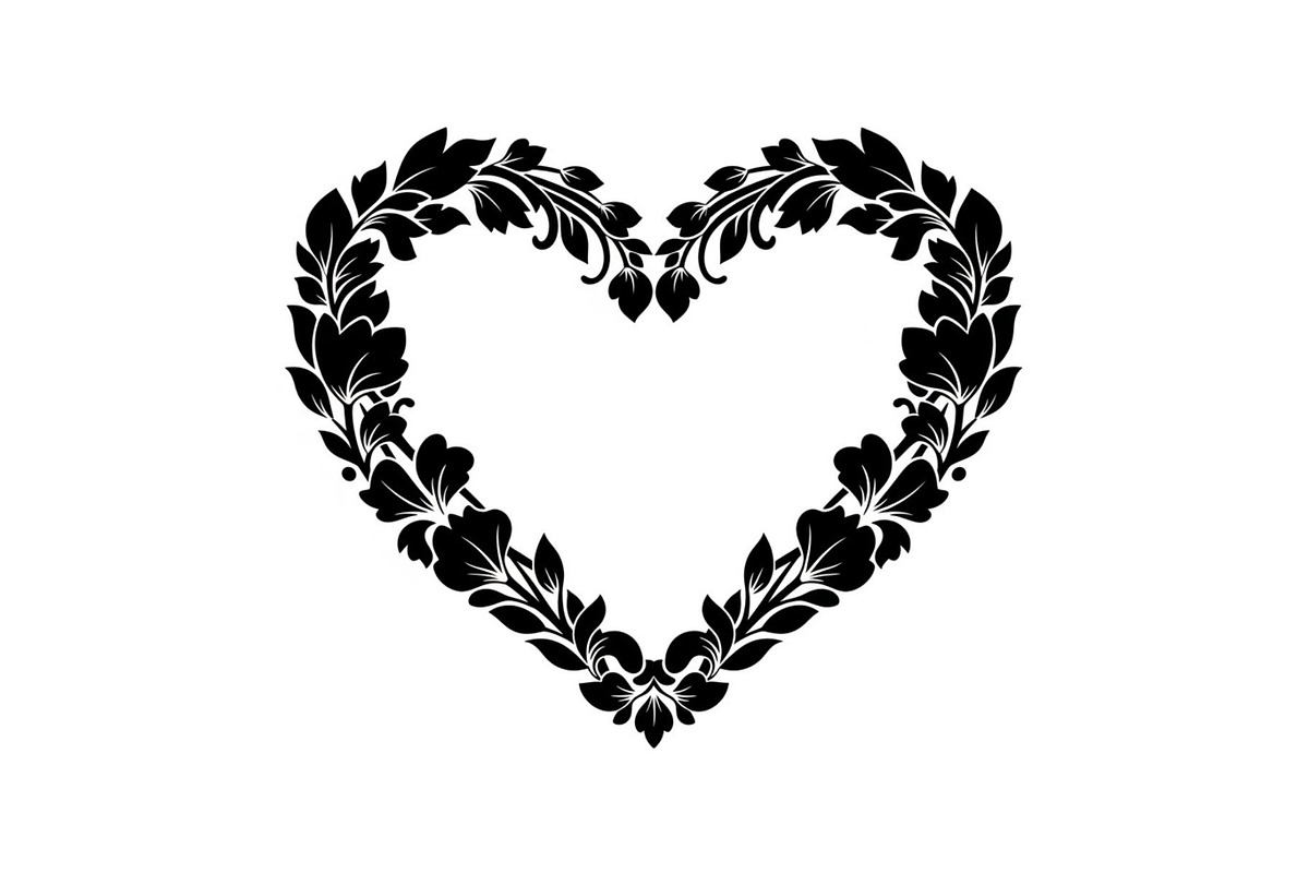 Floral Heart Frame Silhouette Pack, an Illustration by Artivon (Photo 28 of 49)