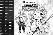 Procreate Manga Screentone Brushes, a Brush Add-On by DiBrush Studio (Thumbnail 1 of 5)