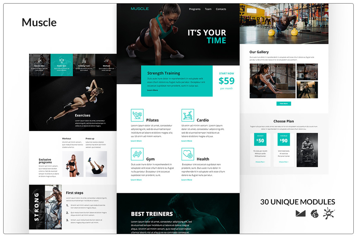 Muscle Template + Online Builder, an Email Template by TheevsDesign