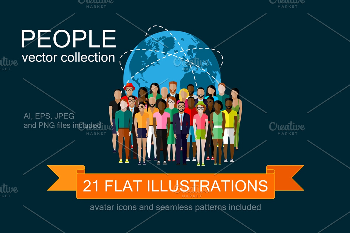 People. Flat vector set, a Healthcare Illustration by maximmmmum (Photo 1 of 7)