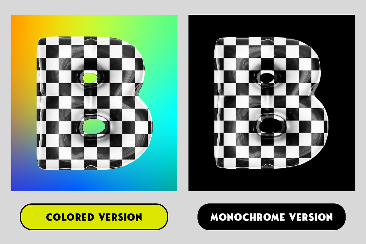Boom - Postmodern 3D Font, an Object Graphic by Alina Sh (Photo 4 of 8)