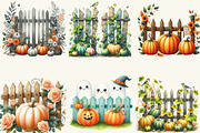 Fall Pumpkin Fence Clipart, a Work Illustration by cherrydesign (Thumbnail 2 of 3)