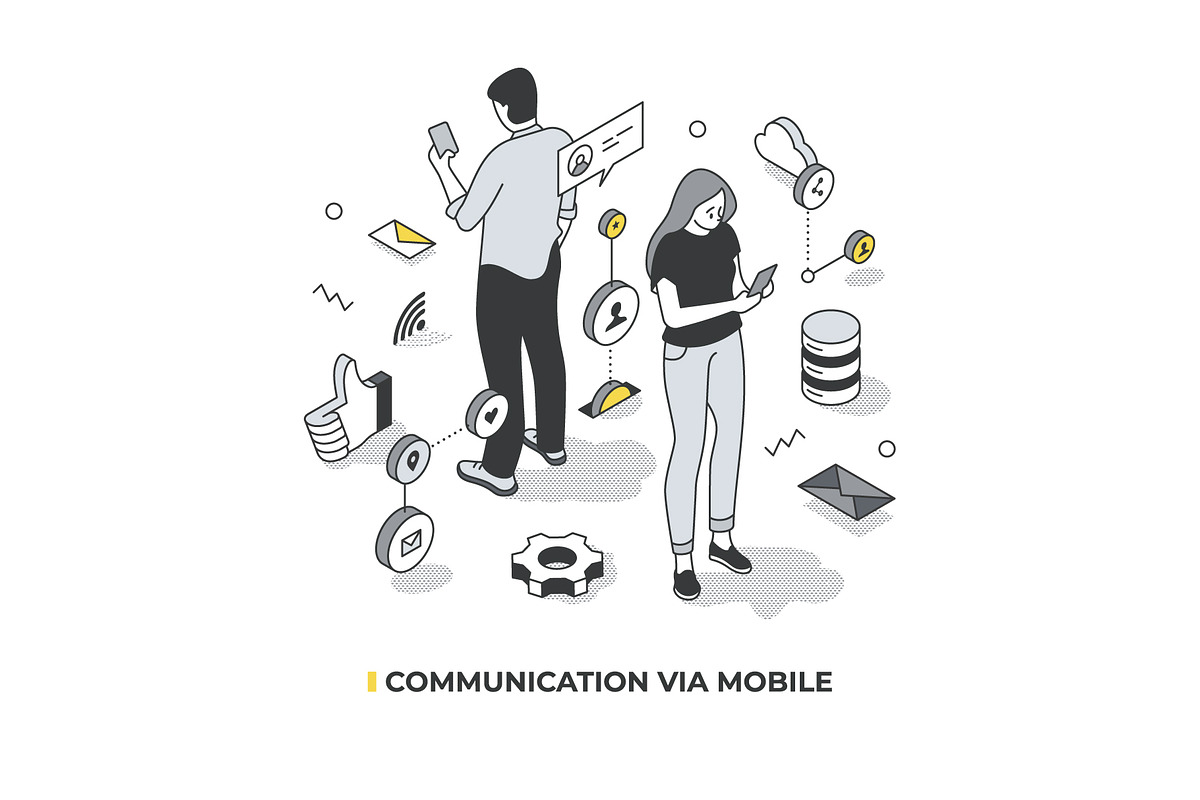 Isometric Lines Illustrations Set, a Person Illustration by Rassko (Photo 12 of 12)