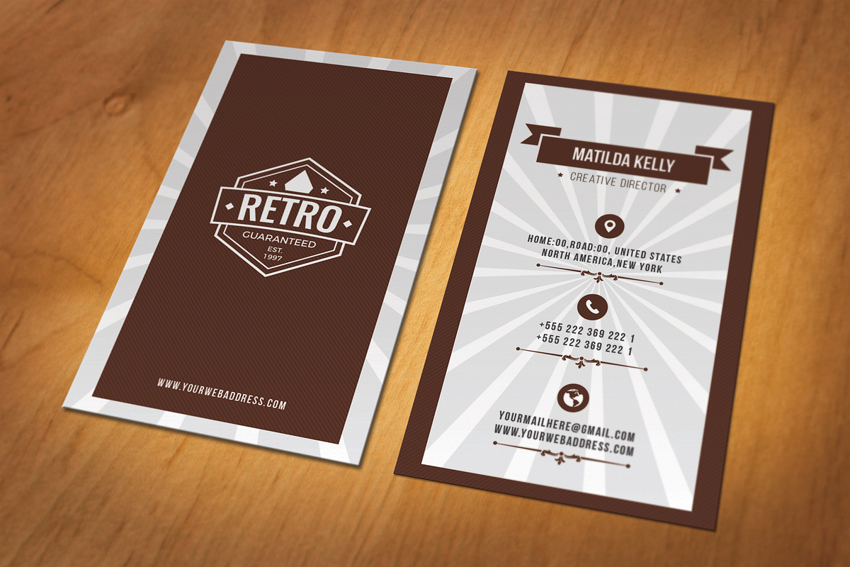Retro Business Card, a Business Card Template by ZAAS (Photo 1 of 5)