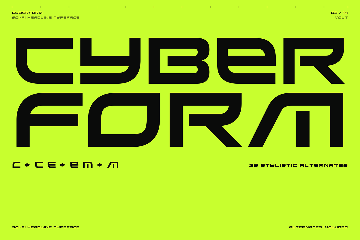 Cyber Form - Geometric Sci-Fi Type, a Sans Serif Font by HipFonts (Photo 2 of 13)