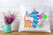 Happy Birthday dinosaur Clipart, an Animal Illustration by Noey smiley (Thumbnail 5 of 7)