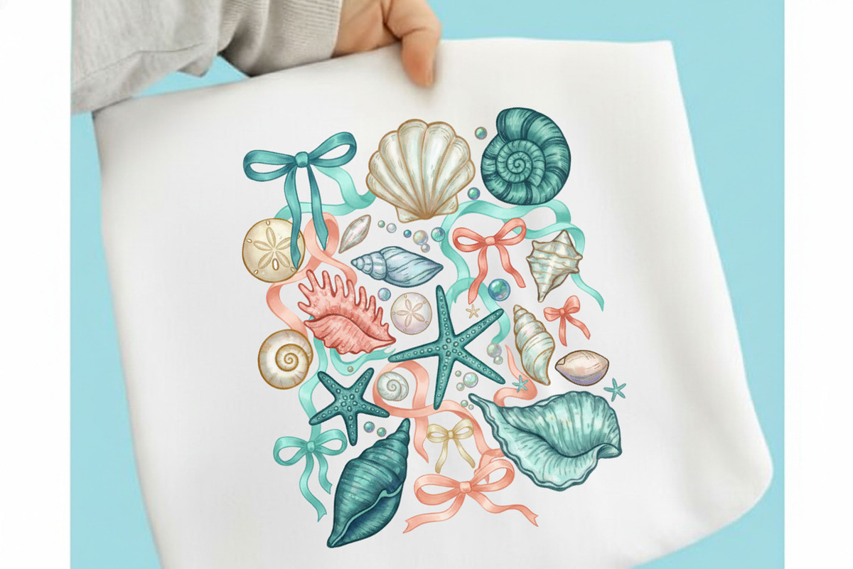 Coquette Seashell Coastal Summer PNG, an Illustration by Designking (Photo 3 of 6)