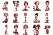 Funny Summer Beach Girl Clipart, an Illustration by OK Design (Thumbnail 2 of 6)
