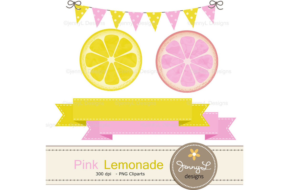 Pink Lemonade Digital Paper &Clipart, a Pattern Graphic by JennyL Designs (Photo 2 of 3)