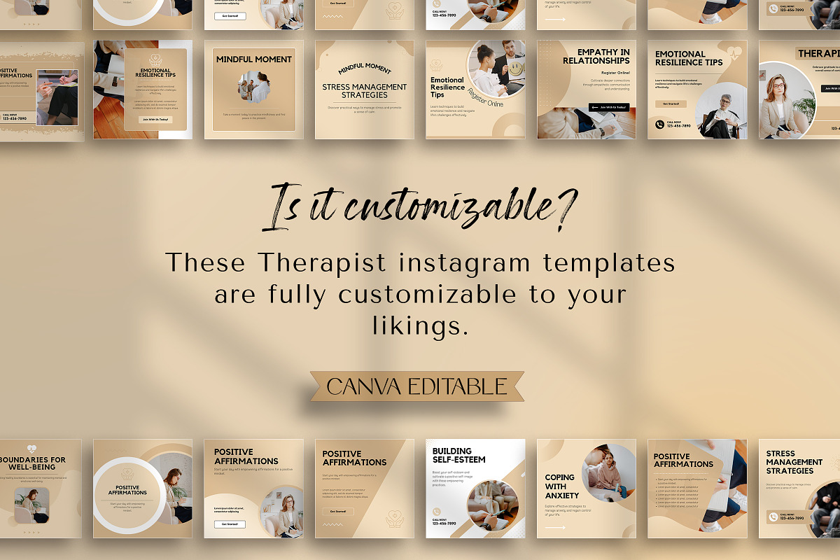 Therapist Instagram Templates, a Marketing Template by Snapybiz (Photo 8 of 10)