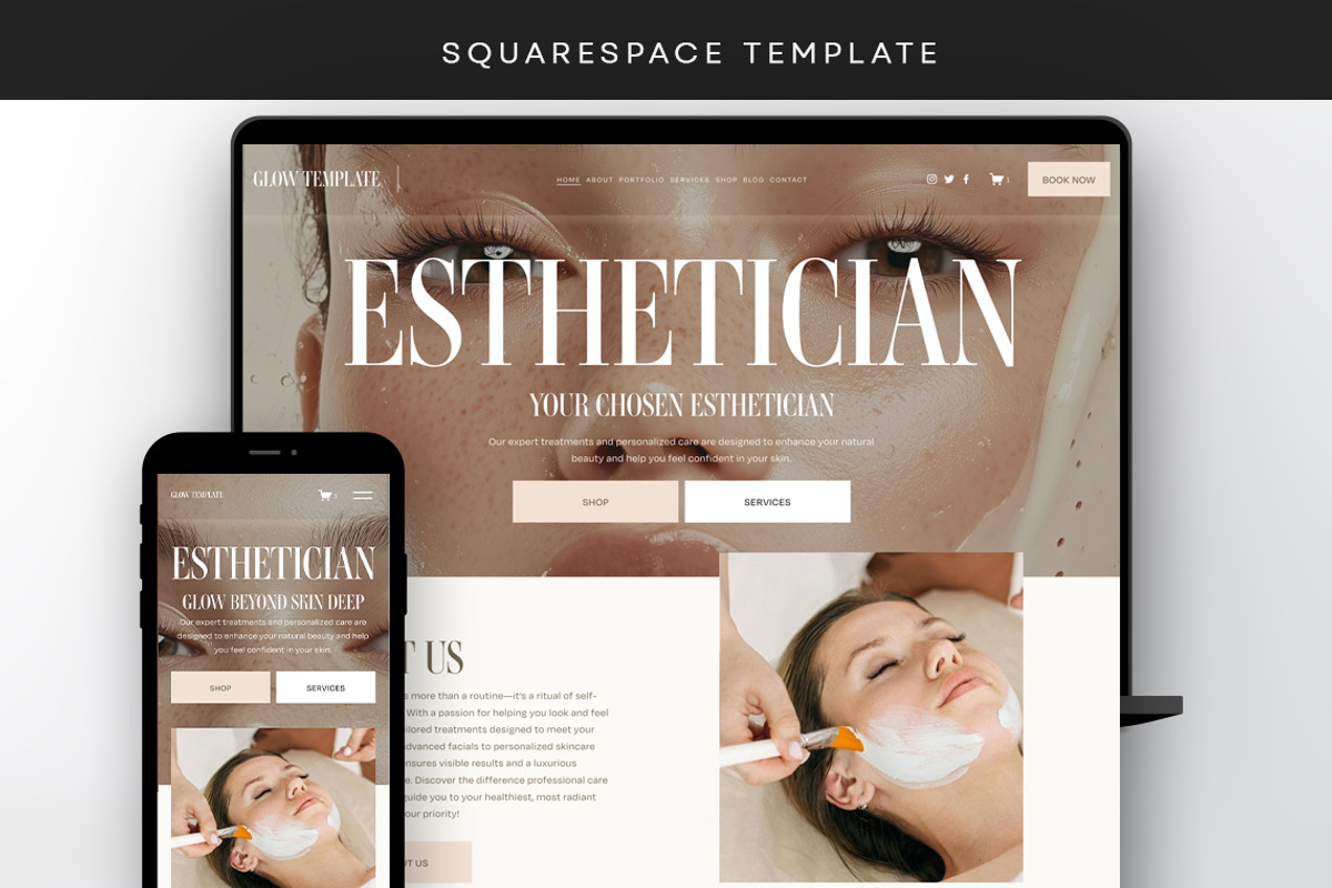 Esthetician Website Template, a Squarespace Template by Template Twist Shop (Photo 1 of 10)