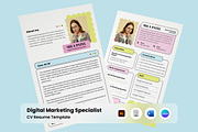 CV Resume for Marketing Specialist, a Resume Template by twinstd (Thumbnail 1 of 2)