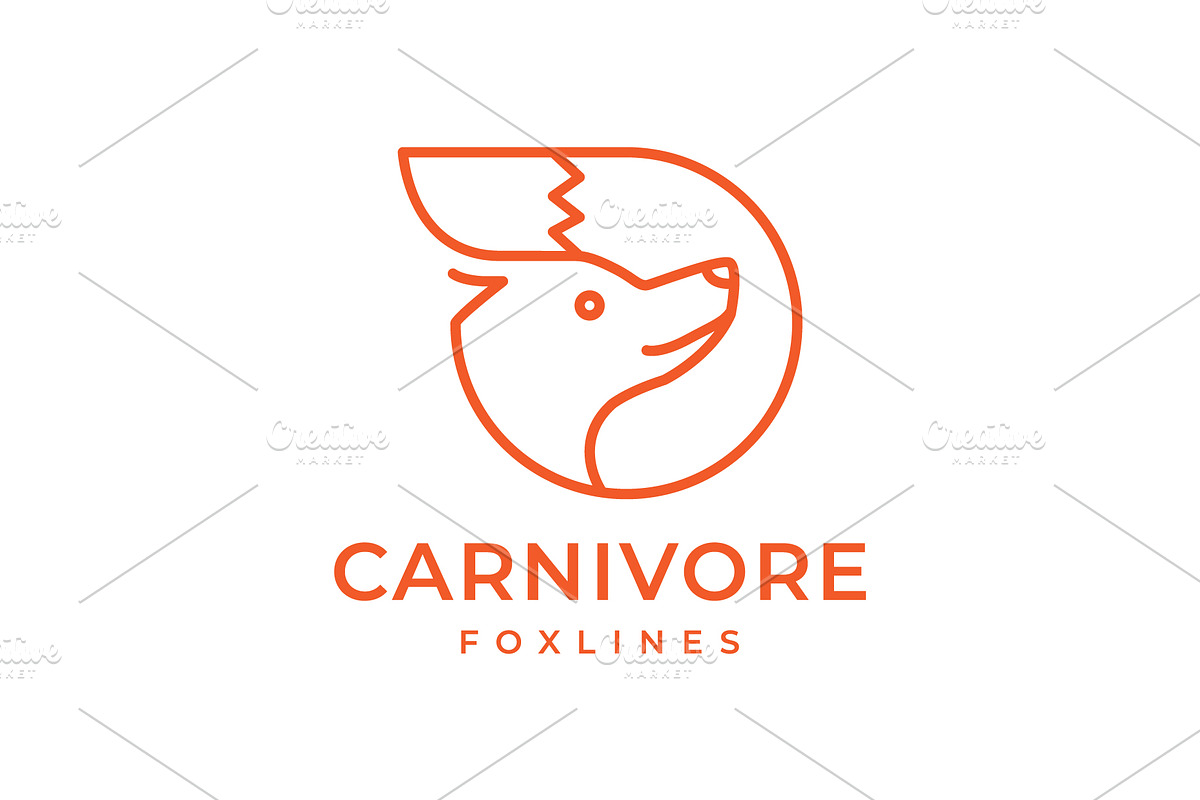 fox head mascot geometric logo, a Branding & Logo Template by devastd