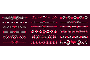 Wedding frame ornament, heart divide, an Illustration by Vector Tradition