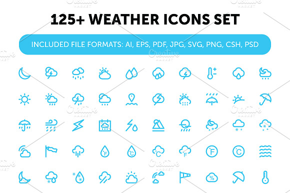 125 Weather Icons Set