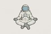 Meditating Astronaut PNG, Space, an Illustration by SharpMarketplace (Thumbnail 1 of 4)